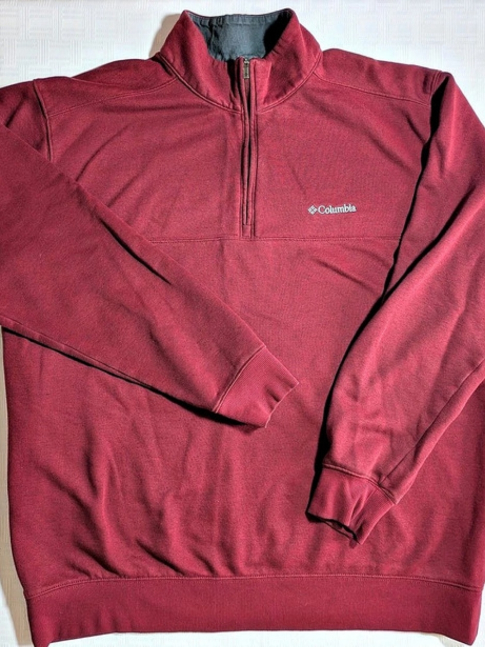 Columbia Men's XL Hart Mountain II Half Zip Sweatshirt Pullover Burgundy